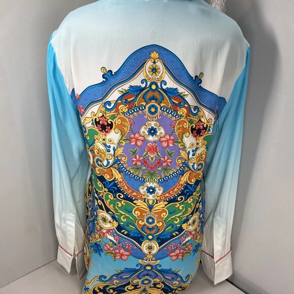 NEW ROBERT GRAHAM Women's Gabriella Long Sleeve Button Shirt Blue/Multi Size S - Picture 10 of 10